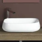 Rektangulärt keramiskt handfat med modern design - Papavero Viadurini