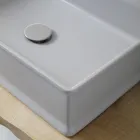 Rektangulärt tvättställsbänk i matt keramik tillverkad i Italien - Debora Viadurini