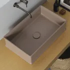 Rektangulärt tvättställsbänk i matt keramik tillverkad i Italien - Debora Viadurini