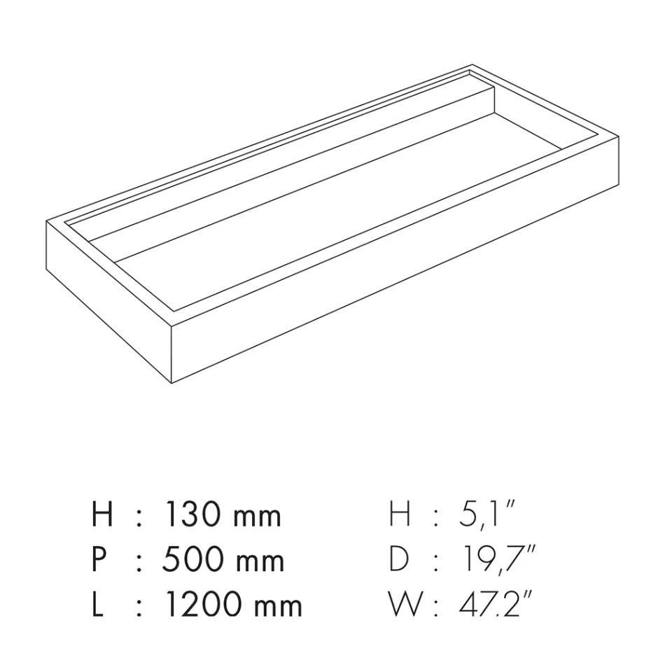 Rektangulärt tvättställ i porslinsstengods tillverkat i Italien - Cervia Viadurini