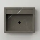 Rektangulärt tvättställ i porslinsstengods tillverkat i Italien - Cervia Viadurini