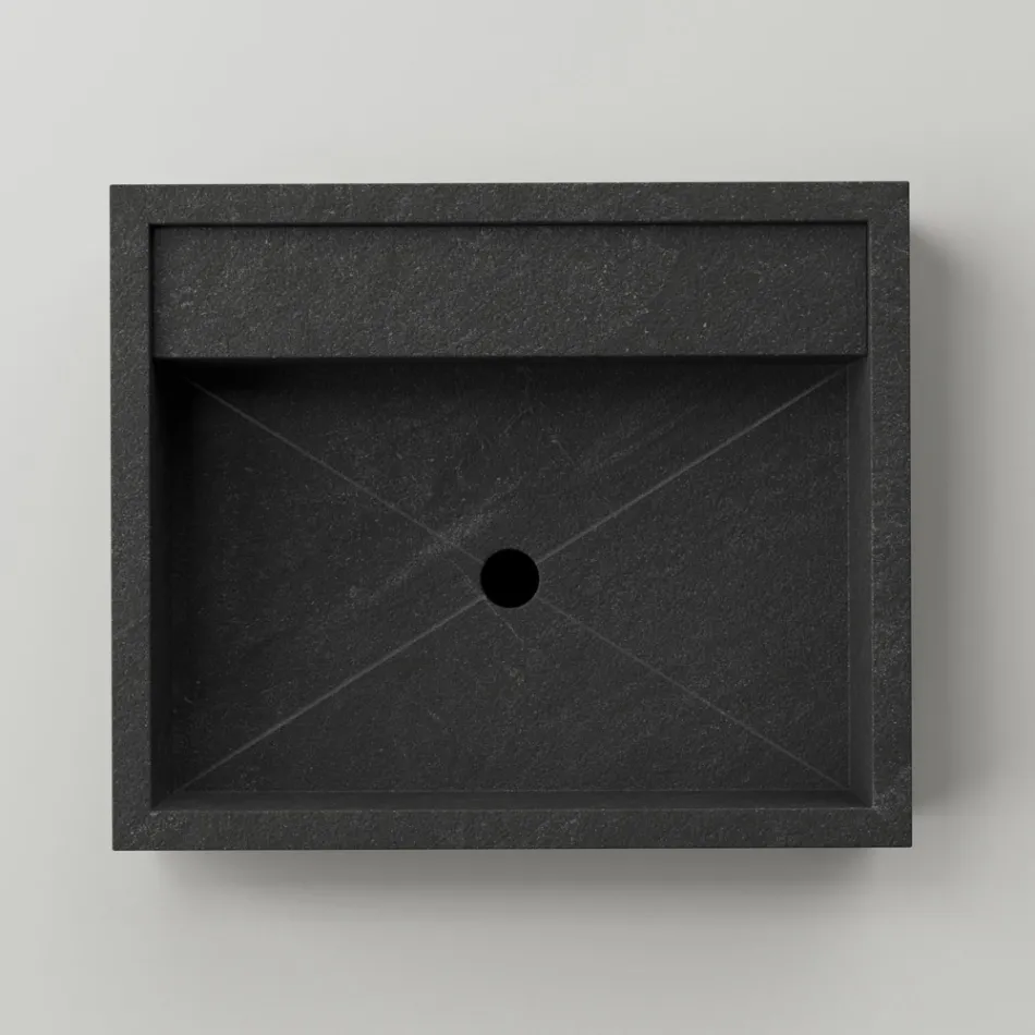 Rektangulärt tvättställ i porslinsstengods tillverkat i Italien - Cervia Viadurini