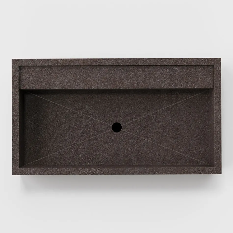 Rektangulärt tvättställ i porslinsstengods tillverkat i Italien - Cervia Viadurini