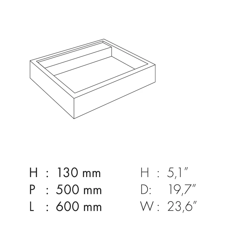 Rektangulärt tvättställ i porslinsstengods tillverkat i Italien - Cervia Viadurini