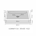 Stöd handfat rektangulär sten Natural Black Satun Viadurini