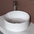 Runt handfat i vit keramik och modern design - Papavero