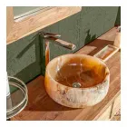 Runt tvättställ för bänkskivor i ren Onyx unik design - Ramiro Viadurini