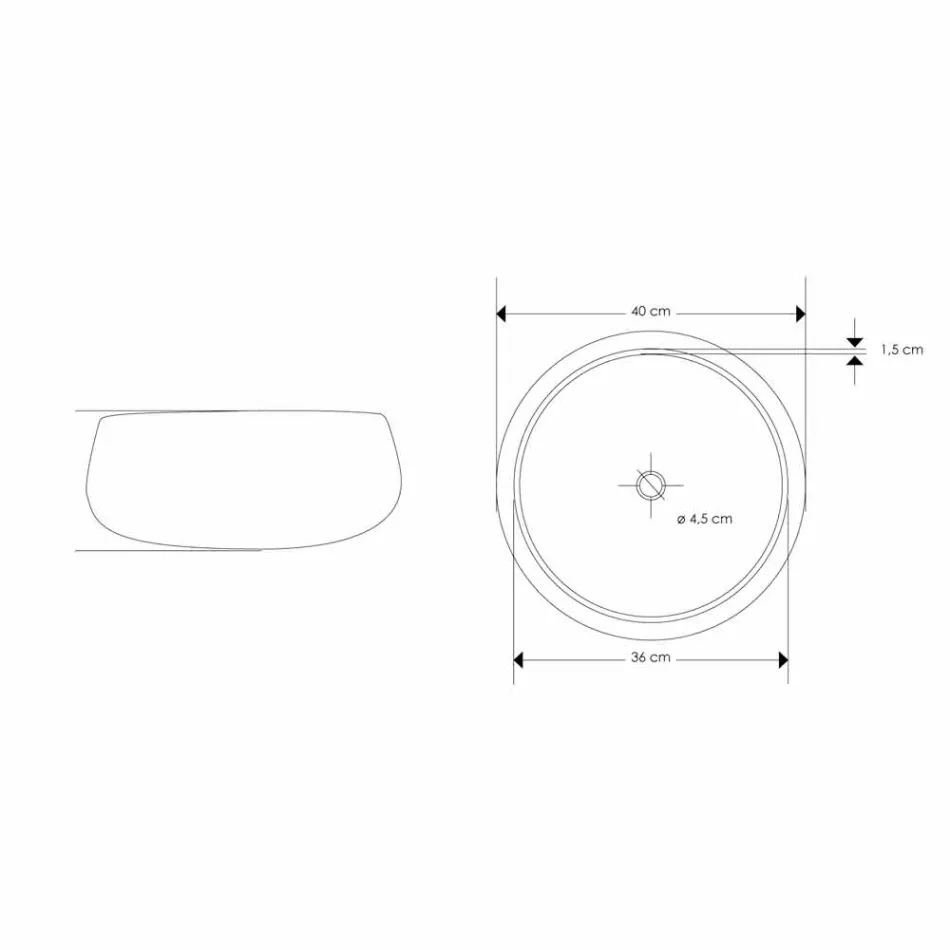 Runt tvättställ för bänkskivor i ren Onyx unik design - Ramiro Viadurini