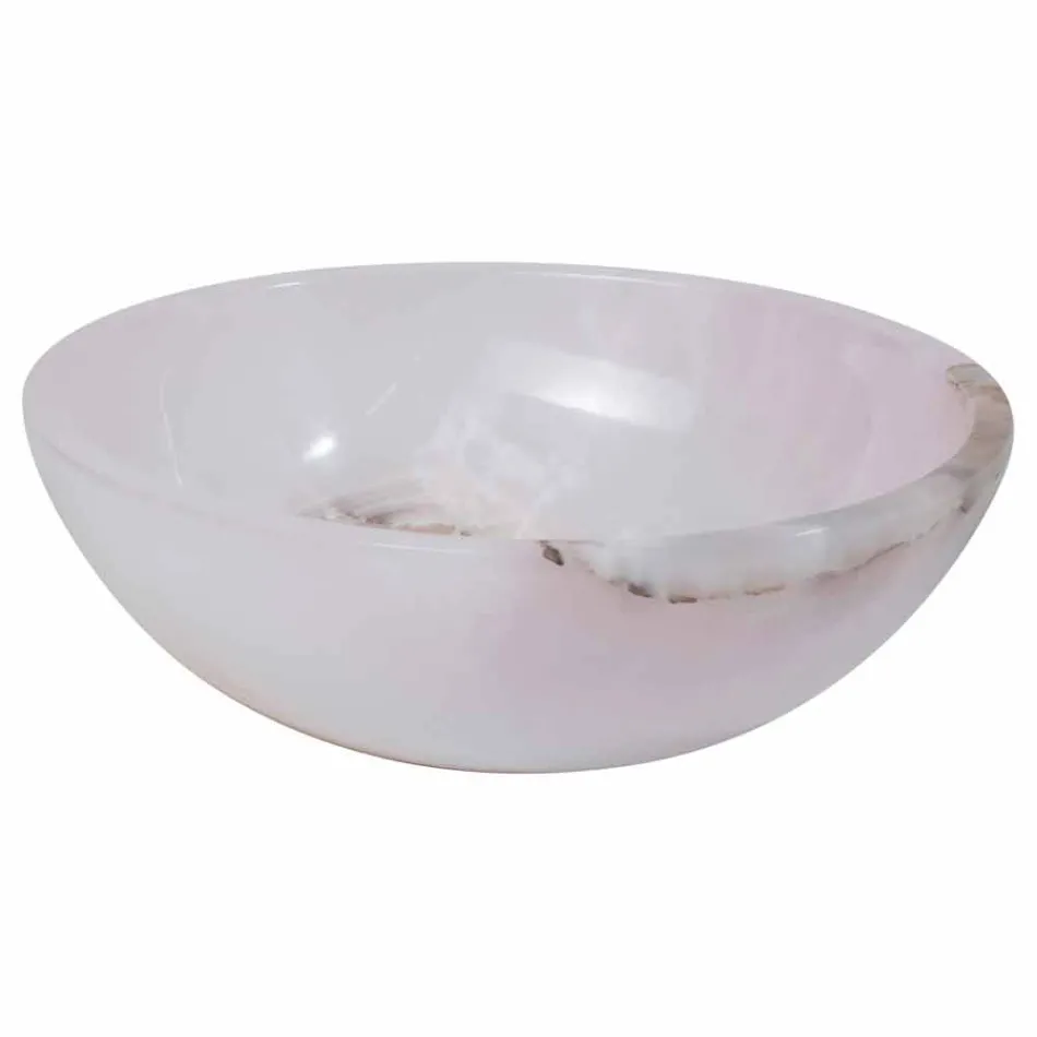 Round handfat rosa onyx Atreus, en bit Viadurini