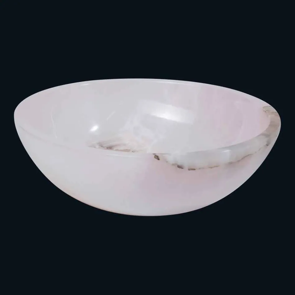 Round handfat rosa onyx Atreus, en bit Viadurini