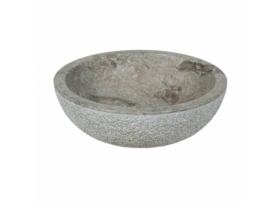 Handfat Support rund sten Natural Grey Utanför Raw Pai Viadurini