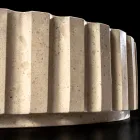 Runt tvättställ med bänk av travertinmarmor - Cattleya Viadurini