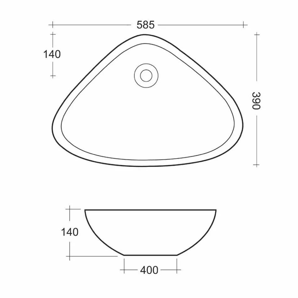 Formad bänkskål i vit keramik tillverkad i Italien - Hamburg Viadurini