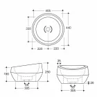 Caiman keramiska runda diskbänken tvättas i Italien Elisa design Viadurini