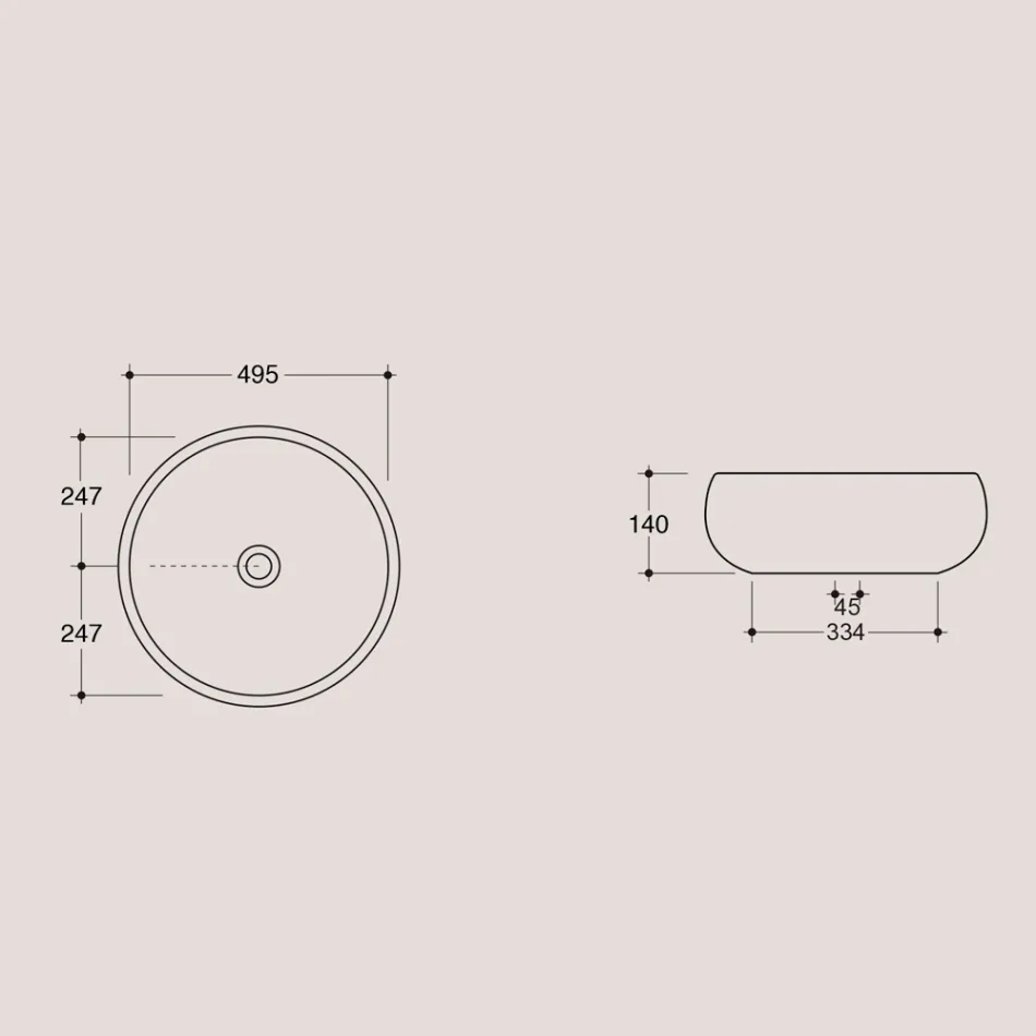 Runt bänkskåp i glänsande keramik tillverkat i Italien - Candito Viadurini
