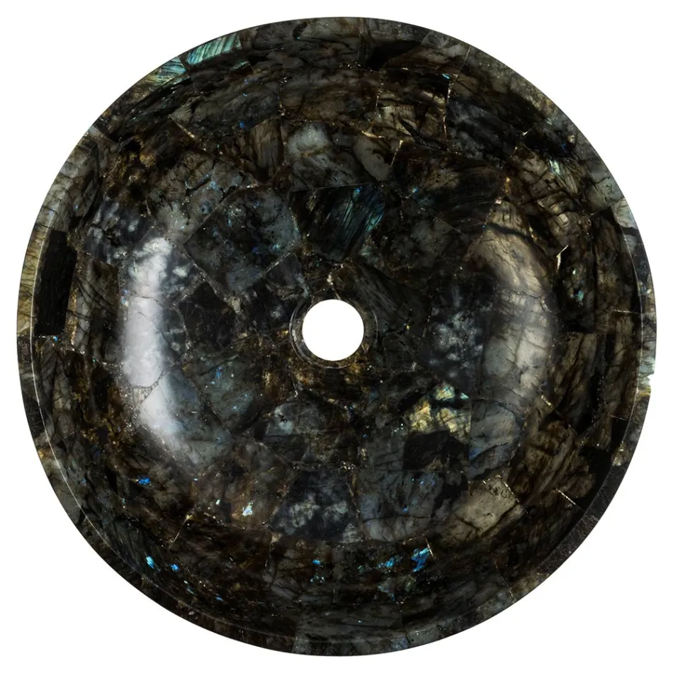 från runda handfat labradorit Peggy, handgjorda Viadurini