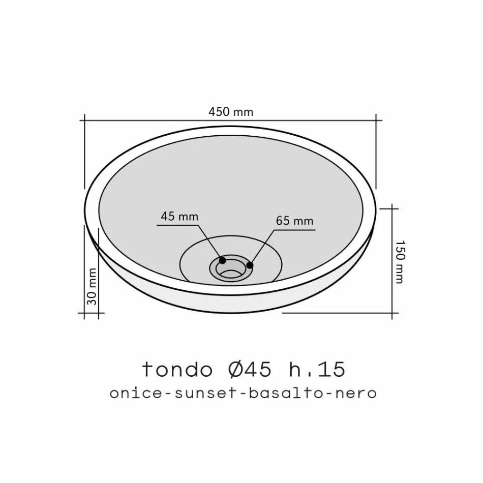 Giava onyx runda tvättställ Viadurini