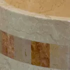 Runda bänkskiva natursten tvättställ Clio vit Viadurini