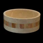 Runda bänkskiva natursten tvättställ Clio vit Viadurini