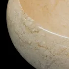 Bänkskiva runt natursten tvättställ Layla vit Viadurini