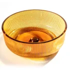 Runt tvättställ i Plissè venetianskt glas Tillverkat i Italien - Zirkon Viadurini