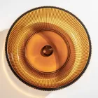 Runt tvättställ i Plissè venetianskt glas Tillverkat i Italien - Zirkon Viadurini