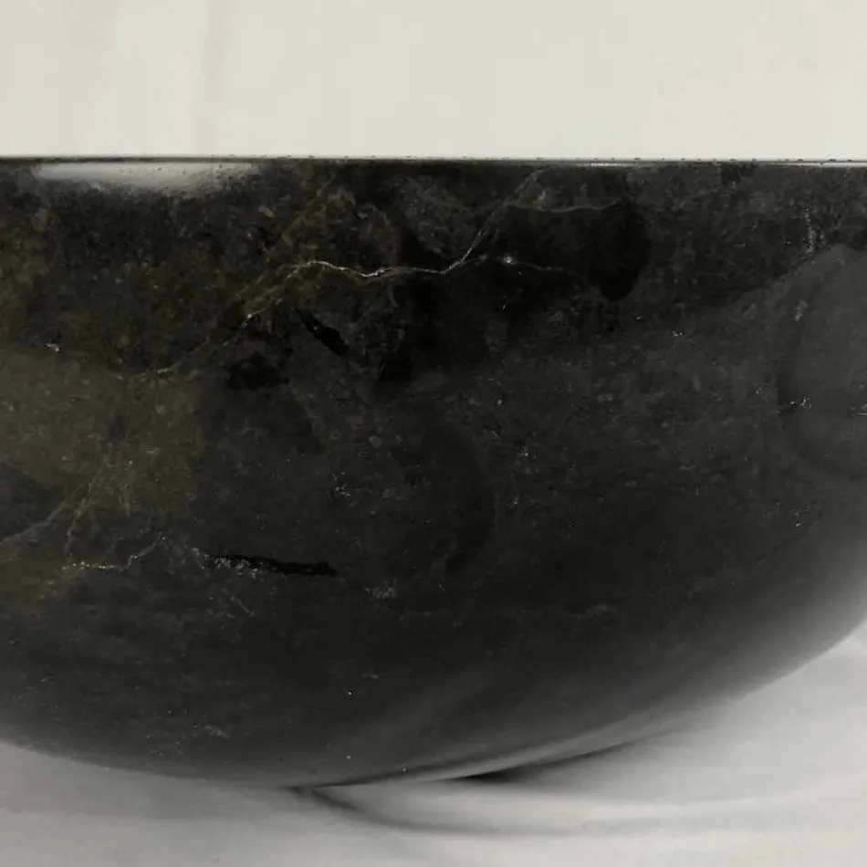 Svart rund bänkskiva i Levi natursten, unikt stycke Viadurini