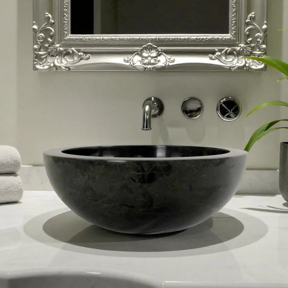 Svart rund bänkskiva i Levi natursten, unikt stycke Viadurini