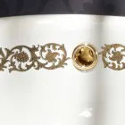 Spolat badrumssänk i eldlera och guld gjord i Italien, Otis Viadurini