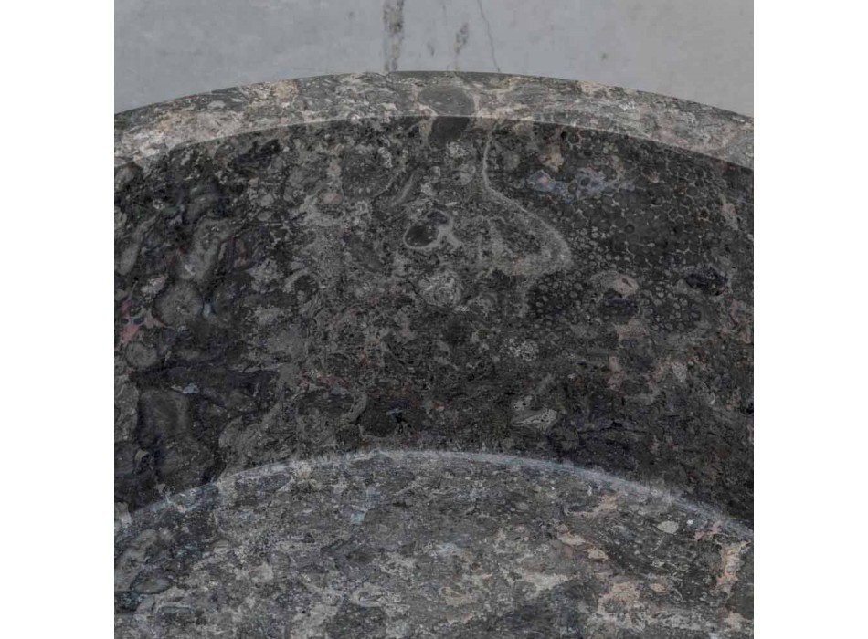Fristående cylindriskt handfat i grå marmor - Cremino Viadurini