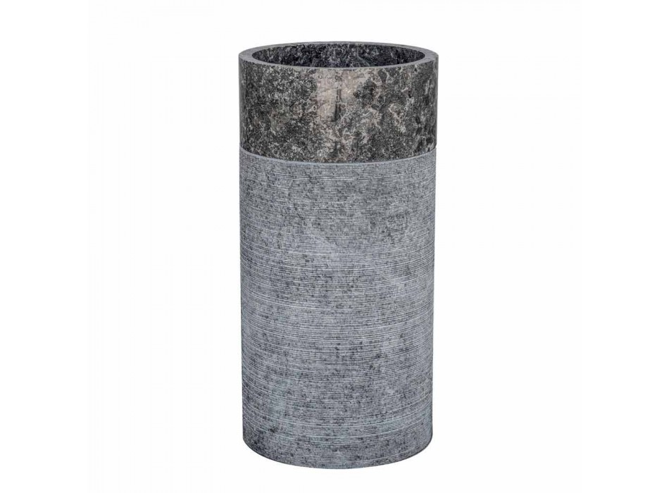 Fristående cylindriskt handfat i grå marmor - Cremino Viadurini