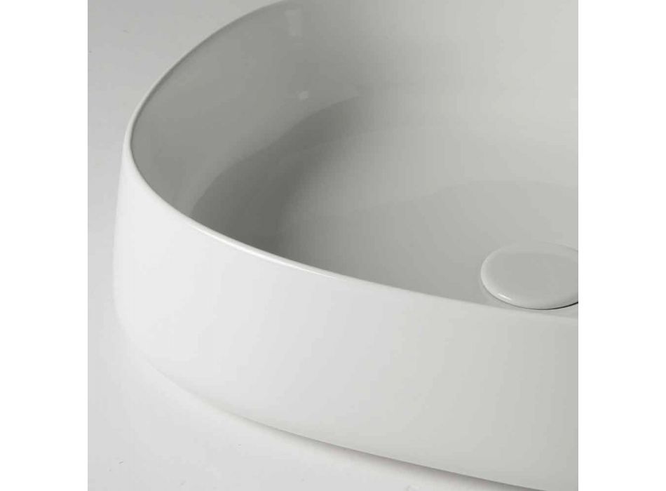 Oval bänkskål Badrumsfat Handfat L 50 cm i keramik Tillverkad i Italien - Cordino Viadurini