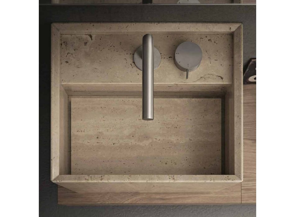 Modernt tvättställ för badrum i bänkskivan med hög design - Farartlav2 Viadurini