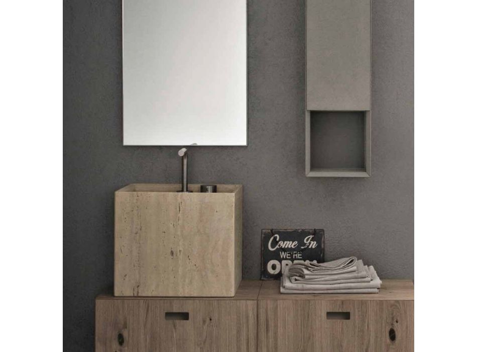 Modernt tvättställ för badrum i bänkskivan med hög design - Farartlav2 Viadurini