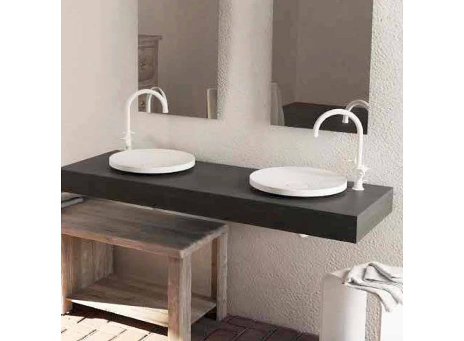 Rund design frittstående badrumsvink i italiensk grädde Viadurini