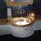 Inbyggt handfat i handgjuten eldlera Tillverkad i Italien - Erioli Viadurini