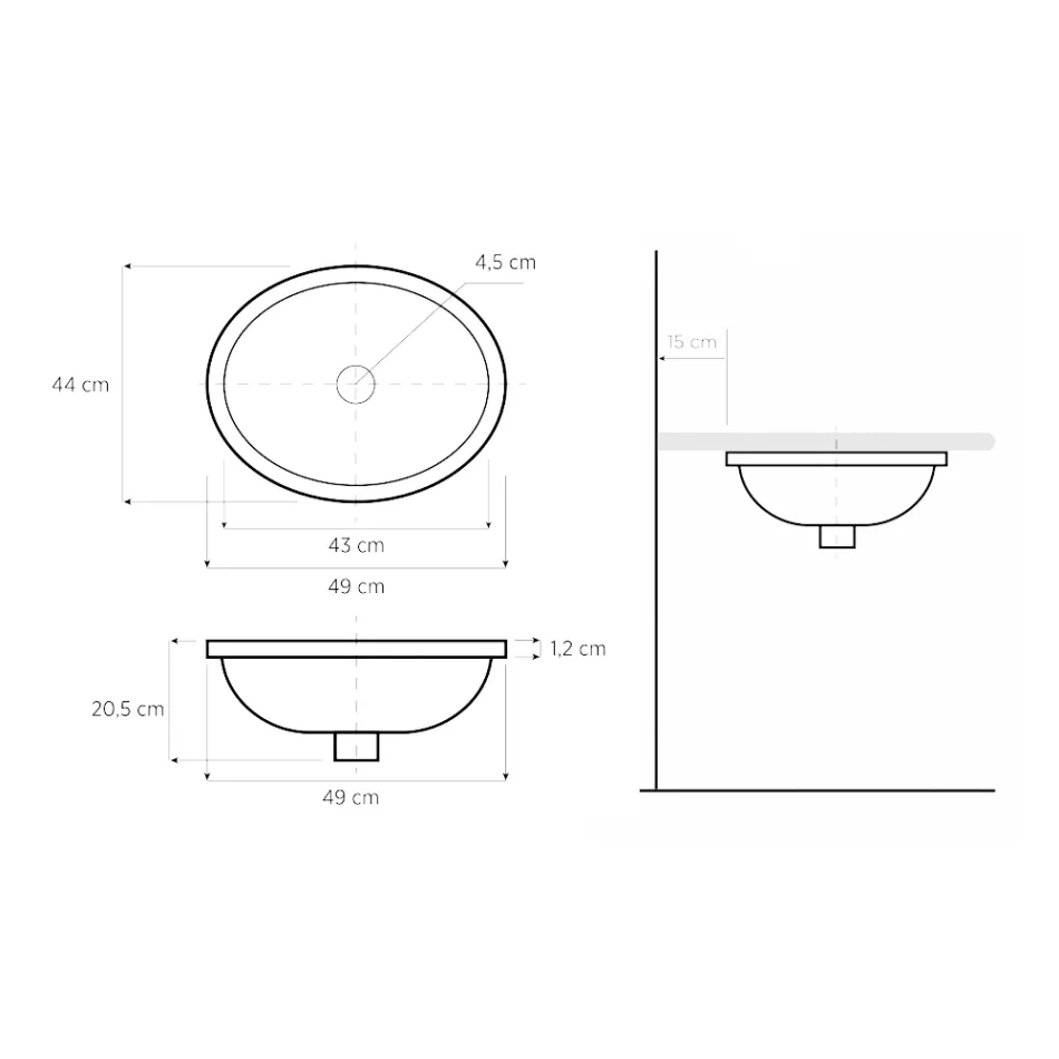 Inbyggt handfat i handgjuten eldlera Tillverkad i Italien - Erioli Viadurini