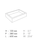 Rektangulärt badrumstvättställ i porslinsstengods Tillverkat i Italien - Ludmilla Viadurini