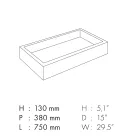 Rektangulärt badrumstvättställ i porslinsstengods Tillverkat i Italien - Ludmilla Viadurini