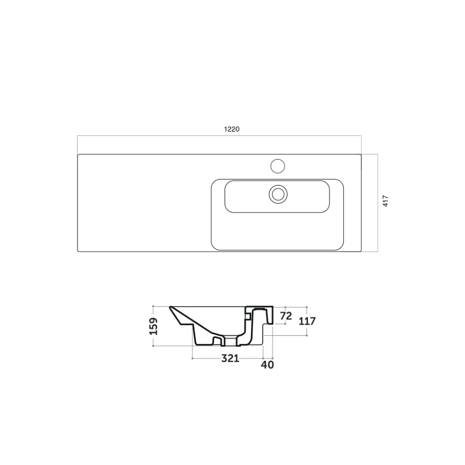 Inbyggt och högermonterat tvättställ i Maida-keramik Viadurini