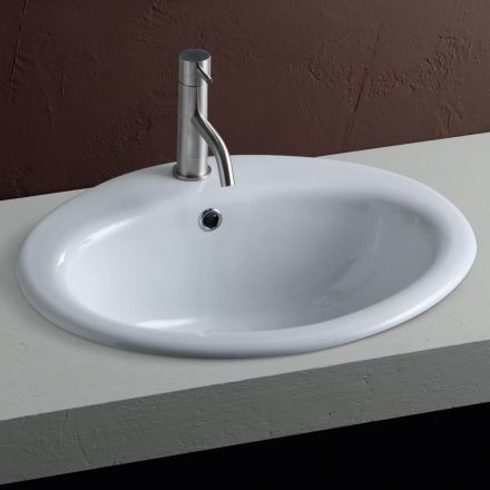 Modern design vit keramisk diskho - Papavero Viadurini