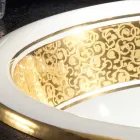 Rund inbyggd diskbänk i eldlera och guld gjord i Italien, Otis Viadurini