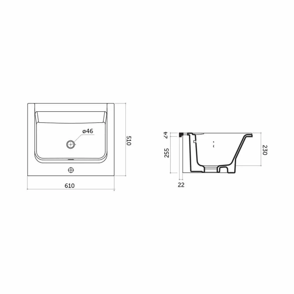 Satri Modern keramisk bänkskiva och infälld handfat Viadurini