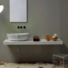 Bänkskivan i vit keramik tillverkad i Italien Oscar Viadurini