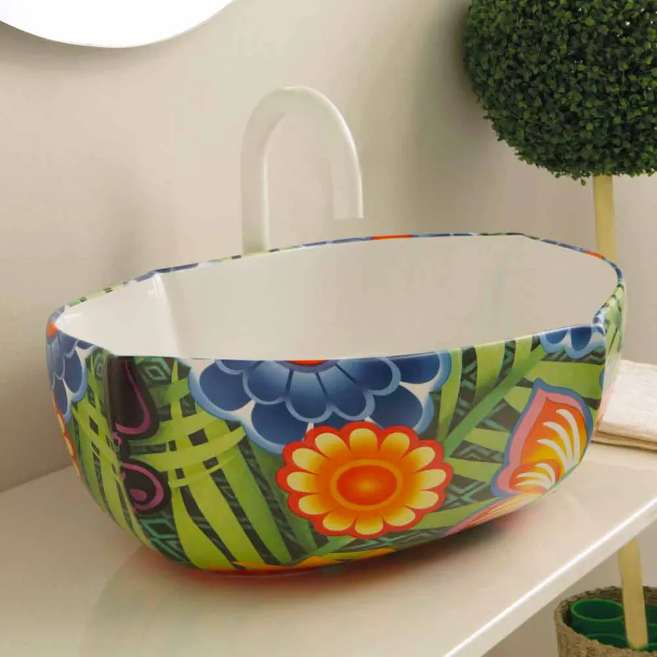 Design keramiska bänkskivan, tillverkad i Italien Oscar Viadurini