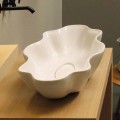 Modernt design diskbänk tvättställ i vit keramik gjord i Italien Cubo