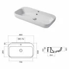 Designa handfat eller vägg i keramisk Riardo Viadurini