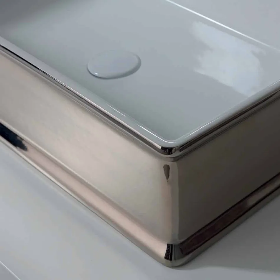 Modernt design bänkskivor keramiskt handfat tillverkat i Italien Debora Viadurini