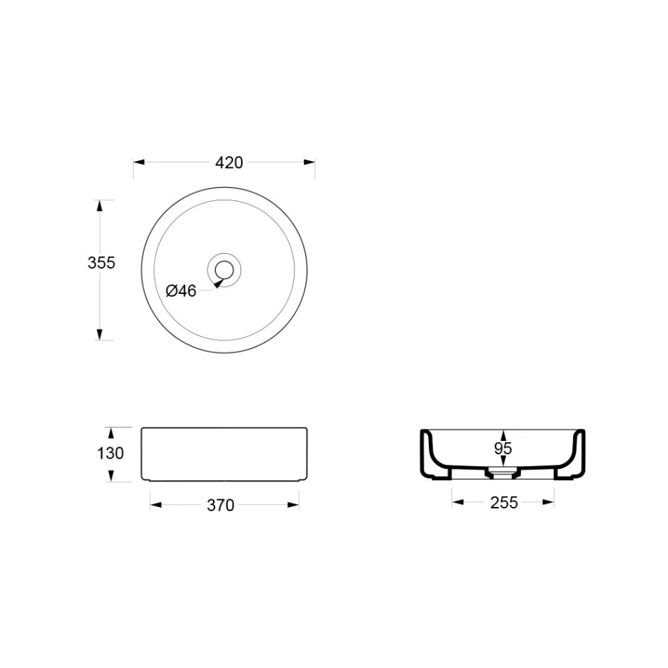 42 cm diameter keramisk handfat tillverkat i Italien - Girl Viadurini