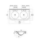 Dubbel konsol eller väggmonterad tvättställ i modern Avise keramik Viadurini